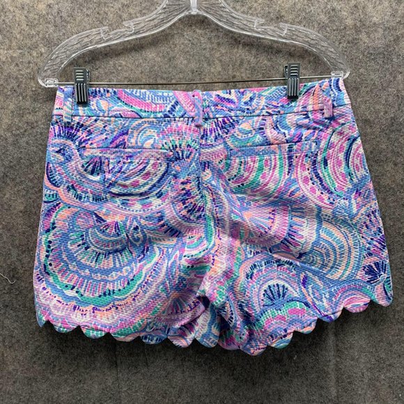 Lilly Pulitzer Shorts Women 4 Ladies Purple Blue Outdoors Buttercup Stretch Pant - Picture 10 of 12